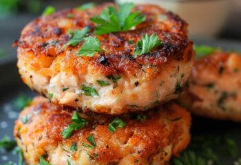 firecracker salmon patty w/ green beans & white rice