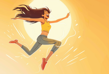 Self-Improvement Woman Jumping Into Action