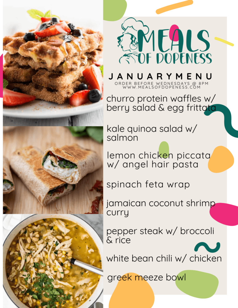 Meals of Dopeness January Menu
