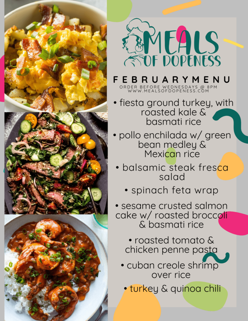 Meals of Dopeness February Menu
