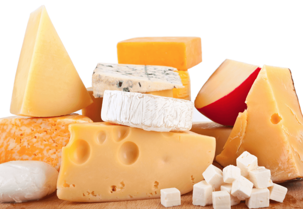 lots of varieties of cheeses