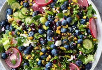 blueberry pistachio summer salad (pick your protein!)
