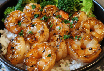 pineapple habanero shrimp w/ broccoli & white rice
